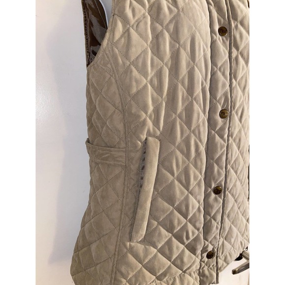 O'KEAHEYS EQUESTRIAN QUILT LIGHT BROWN SUEDE VEST WOMEN'S MEDIUM - Picture 3 of 13
